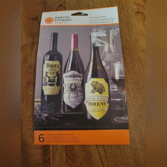 Martha Stewart Crafts Halloween Beverage Wine Bottle Labels Glitter - Picture 1 of 5